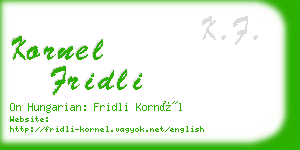 kornel fridli business card